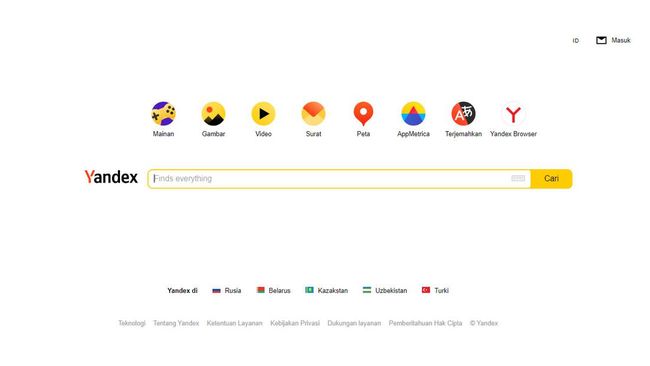 Pengguna internet tentu sudah tak asing dengan mesin pencari Google asal AS. Namun bagaimana dengan mesin pencari Yandex milik Rusia?