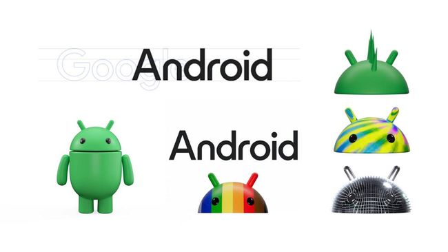 Logo baru Android lebih variatif dalam pembaruan sistem operasinya, mulai dari tampilan pelangi hingga hijau berambut mohawk.